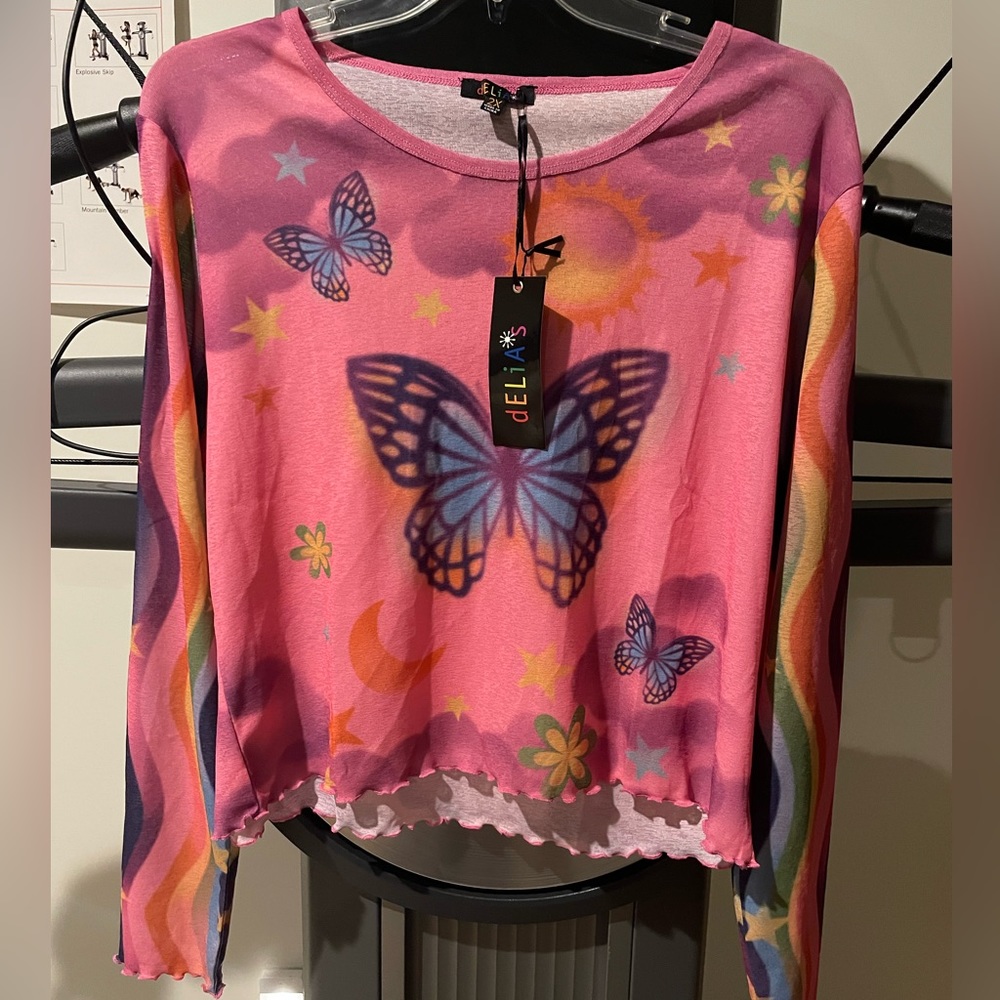 NWT Delia’s for Dolls Kill 2x cropped long sleeve